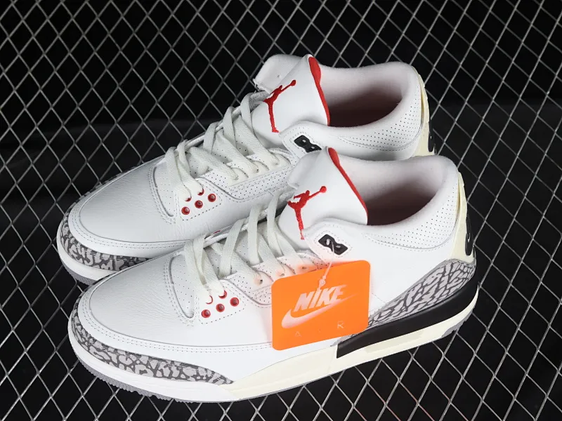All categories Air Jordan Jordan series basketball shoes Air Jordan 3 OG version Air Jordan 3 "White Cement Reimagined" AJ3 Joe 3 new white cement top layer replica basketball shoes DN3707-100